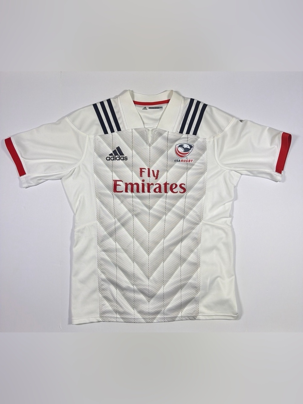 Adidas USA Rugby Fly Emirates Jersey Men’s XL White Gray